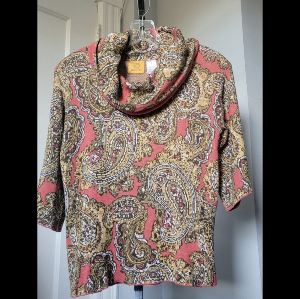 Ruby Rd. Paisley Cowl Neck Sweater Multicolor Size Xs